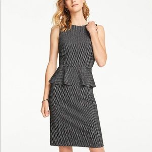 Ann Taylor Herringbone Peplum Sheath Dress